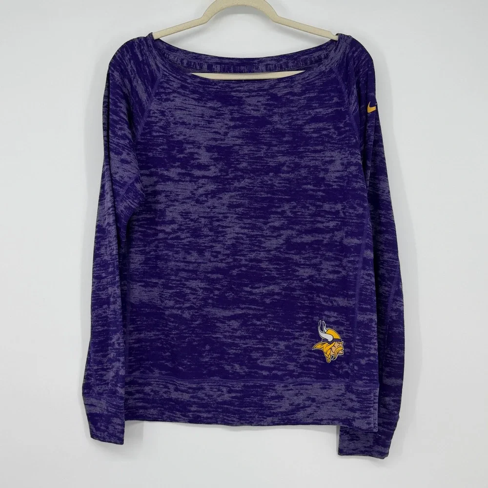 Nike NFL Minnesota Vikings Women Medium Purple Space Dye Long Sleeve‎ Top
